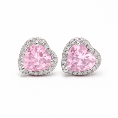 حلق بنادورا قلب بينك- Pandora earring Pink heart