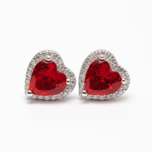 حلق بنادورا قلب أحمر- Pandora earring red heart