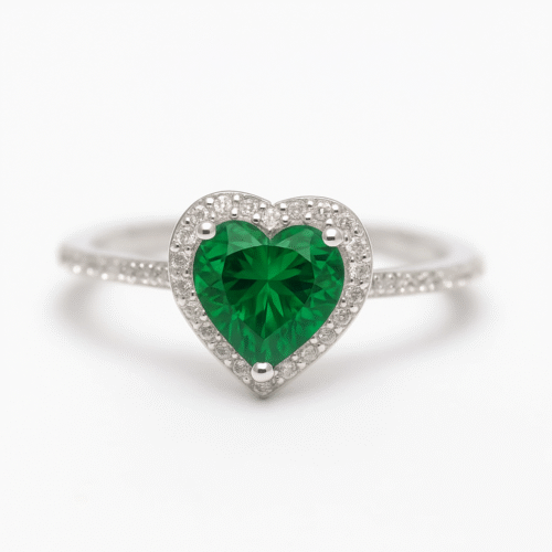 خاتم البنادورة فص اخضر -Pandora ring green heart
