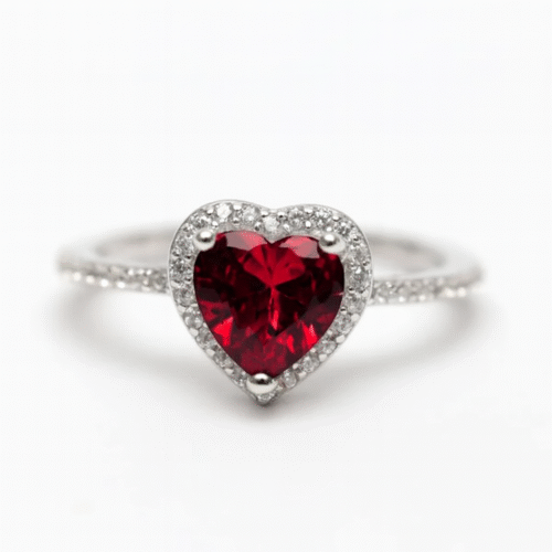 خاتم البنادورة فص أحمر – Pandora ring red heart