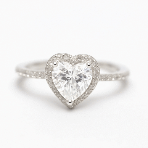 خاتم البنادورة فص أبيض – Pandora ring white heart
