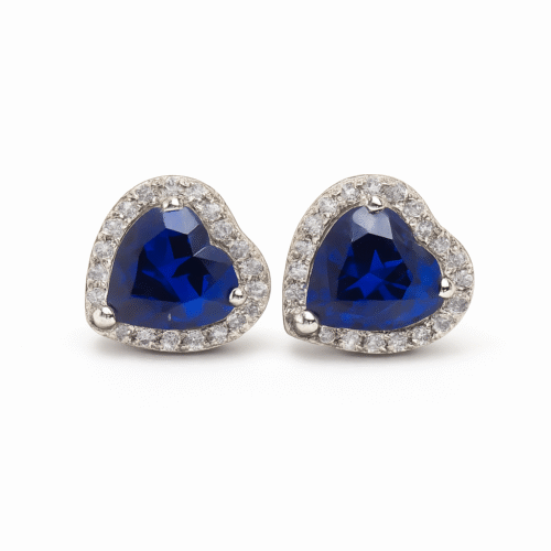 حلق بنادورا قلب أزرق- Pandora earring blue heart